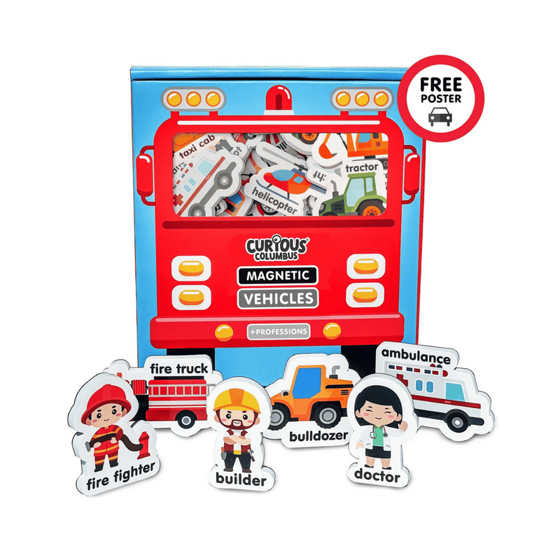 Curious Columbus Magnetic Vehicles and Professions Baby Toys Baby Gifts Idea Best Seller 0m+