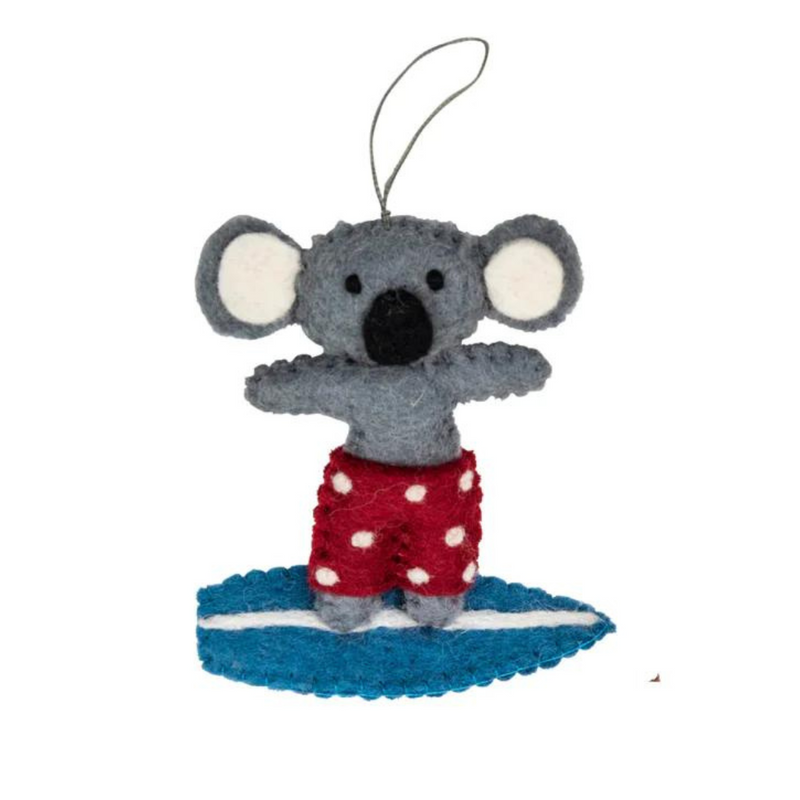 Pashom Felt Christmas Tree Decor Surfing Koala Pretend & Imaginative Play Toys Christmas Range 3yrs+