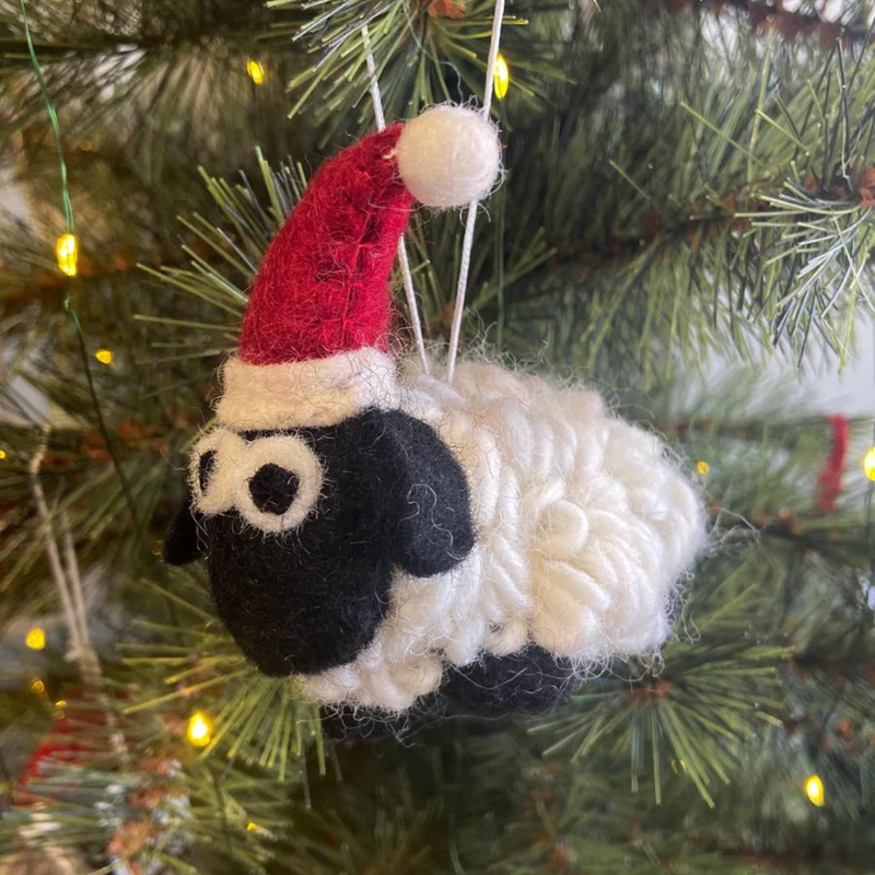 Pashom Felt Christmas Tree Decor White Woolly Sheep Pretend & Imaginative Play Toys Christmas Range 3yrs+