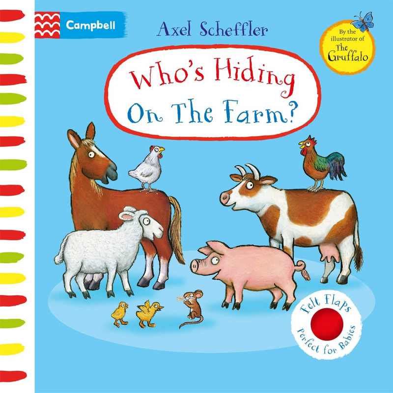 Who's Hiding On The Farm? (Board Book) by Alex Scheffler: Farm Animal Toys Kids Book Baby Gifts Idea