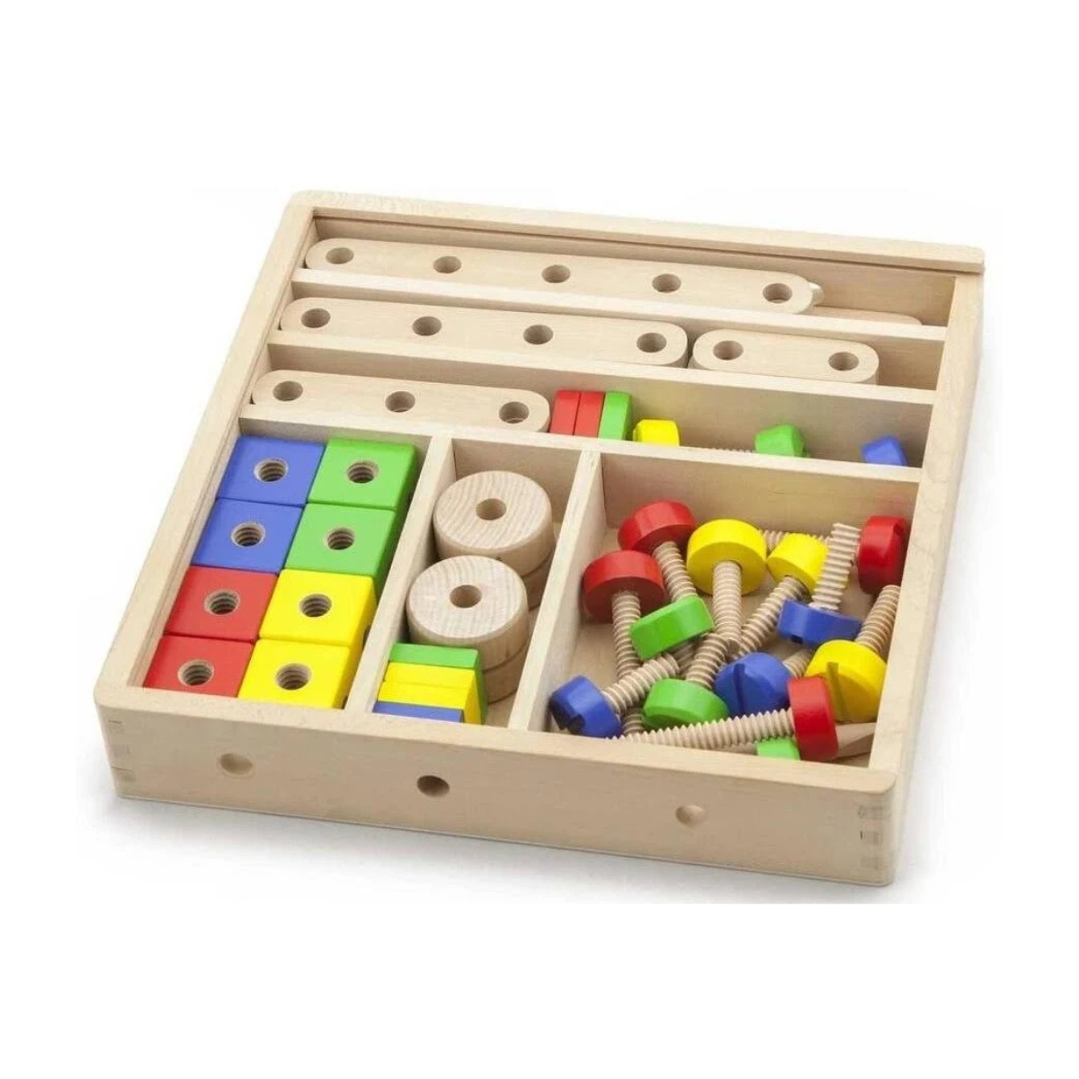 Viga Toys Wooden Construction Set 53pcs Building Kit Motor Skills Deve ...