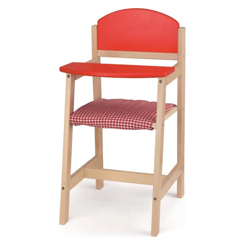 Viga Toys Wooden Red Doll High Chair Doll Furniture Pretend & Imaginative play 18m+