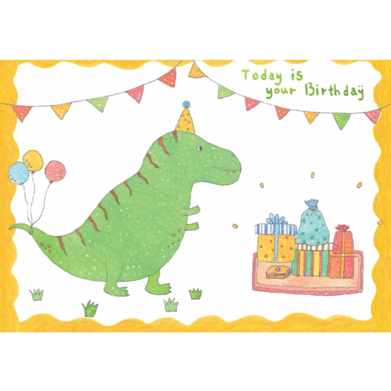 Today is Your Birthday Dinosaur Birthday Card by Enjoy Sü Kids Greeting Card Dinosaur Theme