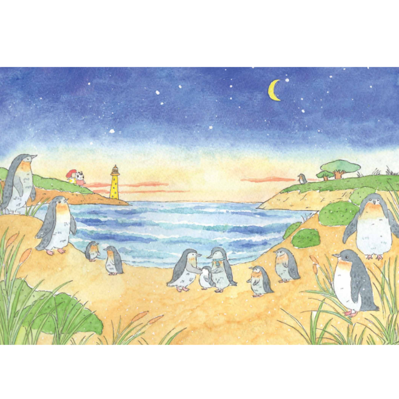 Phillip Island Penguin Parade Greeting Card by Enjoy Sü Melbourne Australia Theme