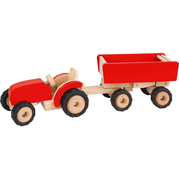 Goki Tractor With Trailer Red 3yrs+