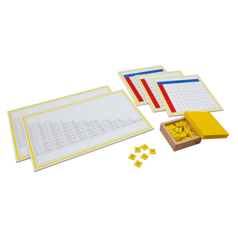 GAM Montessori Multiplication Working Charts Math Games for Kids 3yrs+