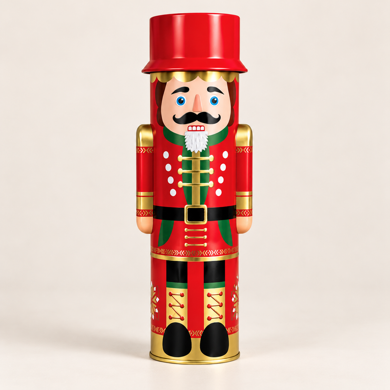 VPC Tall Nutcracker Butter Shortbread Biscuit Tin 360g Christmas Range