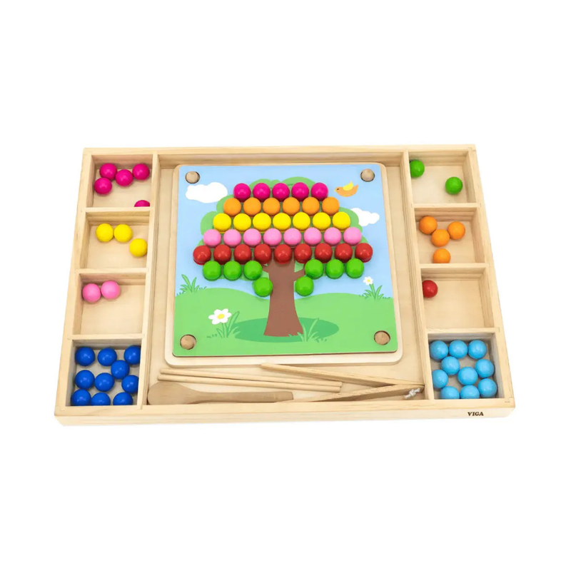 Viga Toys Wooden Catch and Match Game Fine Motor Skills Developmental Wooden Toys School Range 3yrs+