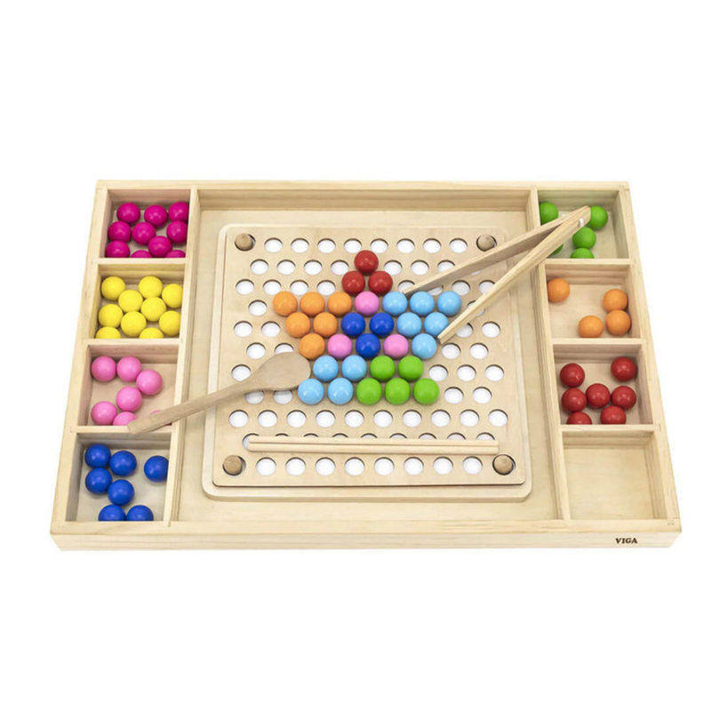 Viga Toys Wooden Catch and Match Game Fine Motor Skills Developmental Wooden Toys School Range 3yrs+
