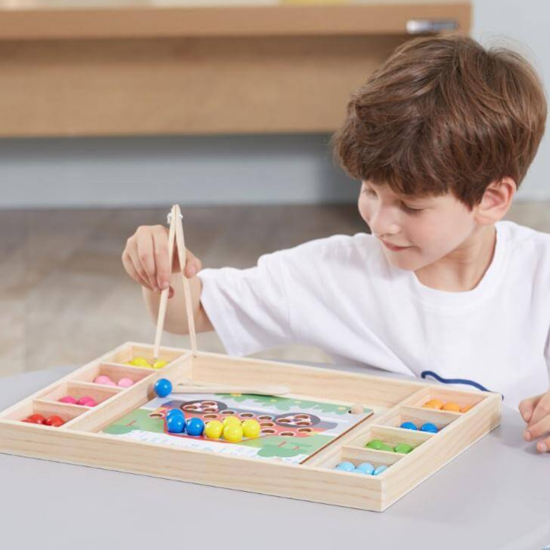 Viga Toys Wooden Catch and Match Game Fine Motor Skills Developmental Wooden Toys School Range 3yrs+