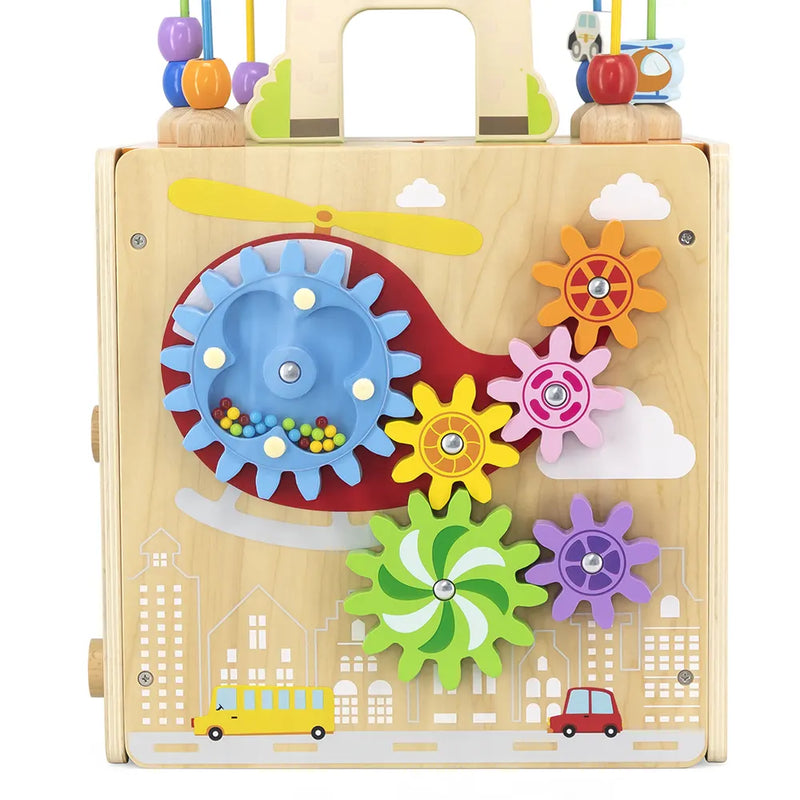 Viga Toys Giant 5-in-1 Wooden Activity Box Motor Skills Developmental Toddlers Toys School Range 18m+ (Bulky Shipping)