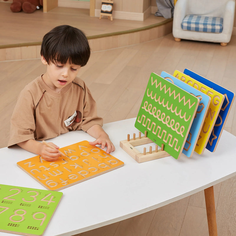 Viga Toys Wooden Lowercase Letters Tracing Writing Board Early Literacy Cognitive Language Developmental Toys for 3yrs+