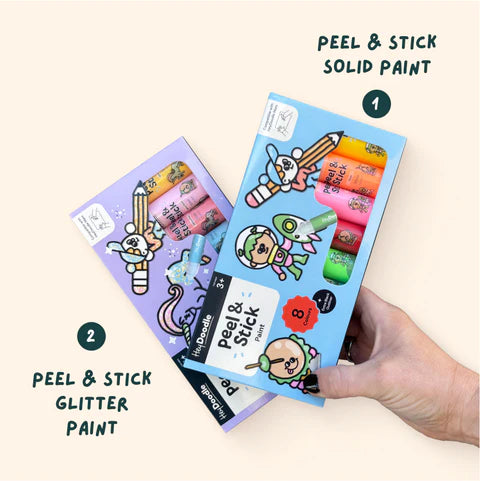 Hey Doodle Peel and Stick Paint 8 Colours Rainbow Solid Art and Craft for Kids 3yrs+