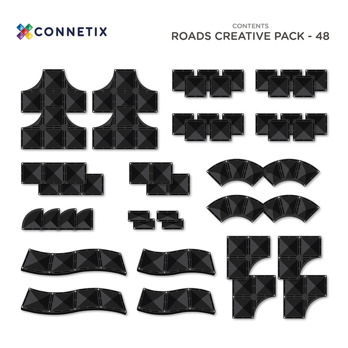 Connetix Creative Roads Pack 48 pc NEW 2024