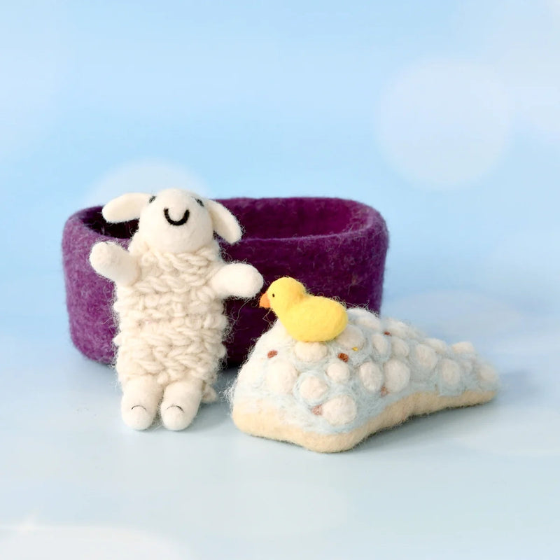 Tara Treasures Where Is The Green Sheep Bath Sheep Play Set 3pcs Pretend & Imaginative Play Felt Animals Australian Authors Classic Story 3yrs+