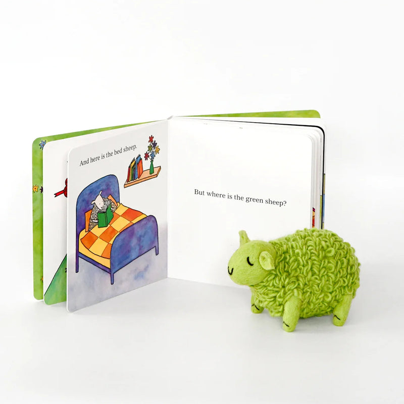 Tara Treasures Where Is The Green Sheep Large Felt Green Sheep and Book Set 2pcs Pretend & Imaginative Play Felt Animals Australian Authors Classic Story