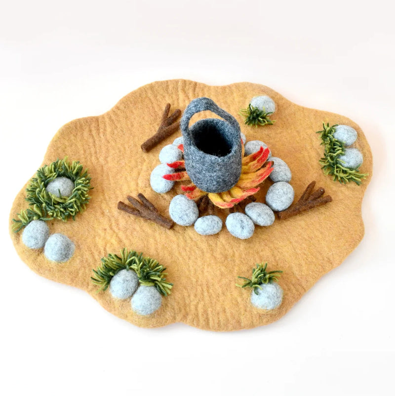 Tara Treasures Felt Wombat Stew Play Mat Playscape 54cm Pretend & Imaginative Play Toys 3yrs+