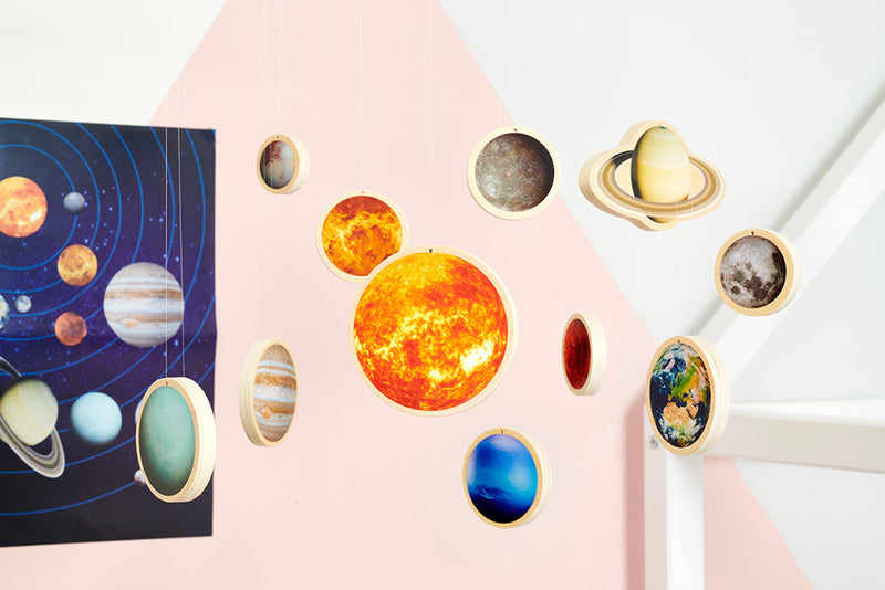 Wooden Solar System Disc Science and Display 11pc By Tickit Early Science STEM Toys Developmental Toys for Toddlers Gifts Idea 12m+