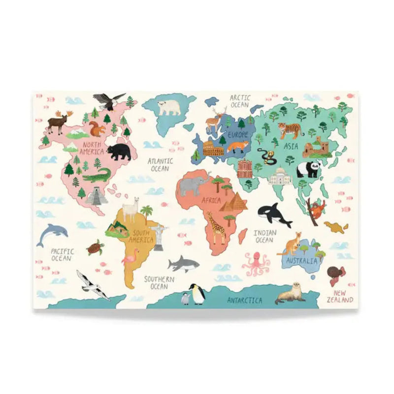 Mindful & Co World Poster World Map Print Gifting Idea 18m+