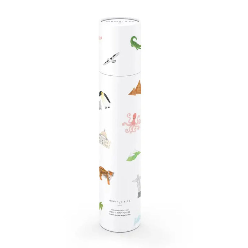 Mindful & Co World Poster World Map Print Gifting Idea 18m+