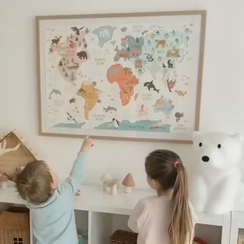 Mindful & Co World Poster World Map Print Gifting Idea 18m+