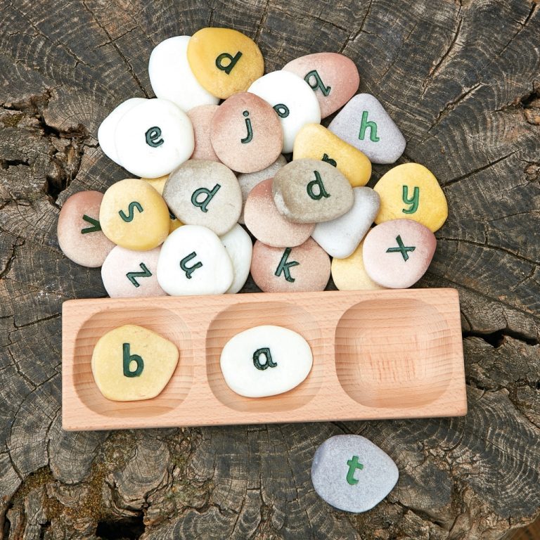 Yellow Door CVC 3 Pebble Word Building TRAYS Set of 6 Early Literacy Phonics Cognitive Developmental Toys for Toddlers 18m+