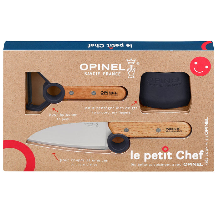 Opinel Le Petit Chef Knife and Peeler Complete Set Play Kitchen Blue 7yrs+