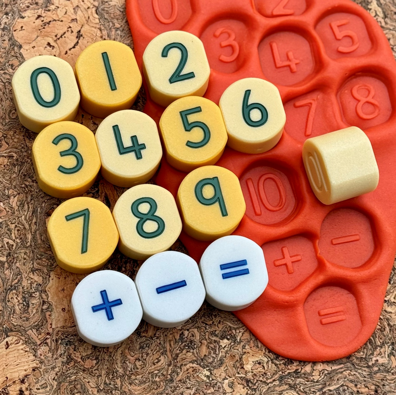 Yellow Door 0-10 Number Stamping Stones 14pcs Early Math Resources Playdough Sand Toys Sensory Toys 2yrs+