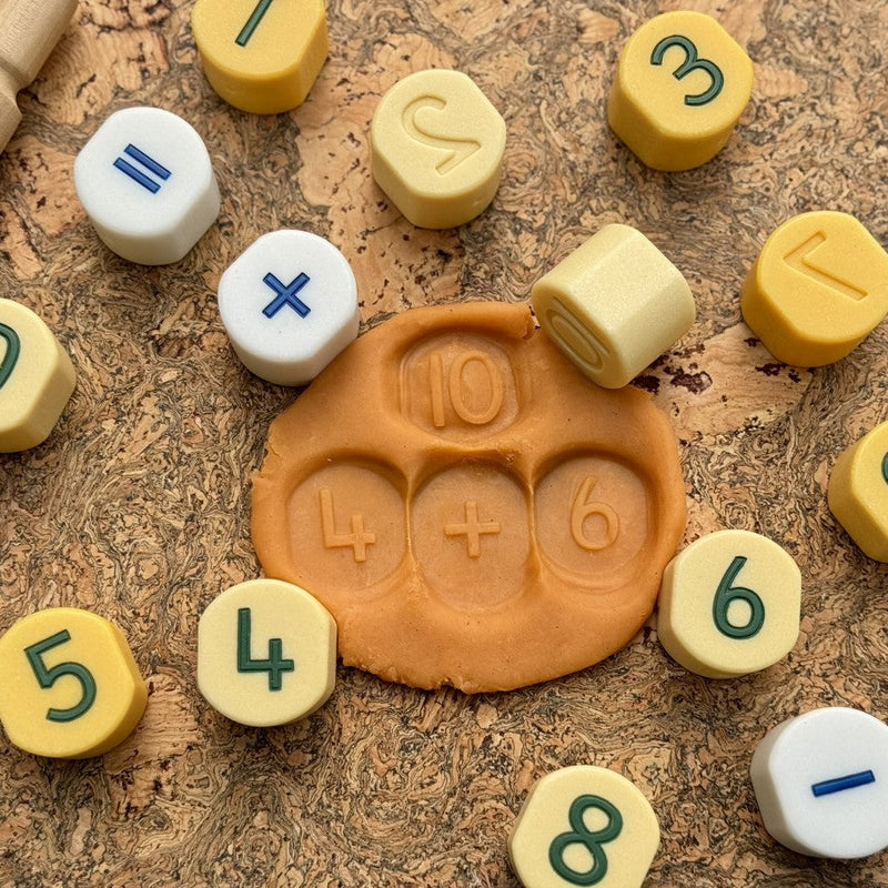Yellow Door 0-10 Number Stamping Stones 14pcs Early Math Resources Playdough Sand Toys Sensory Toys 2yrs+