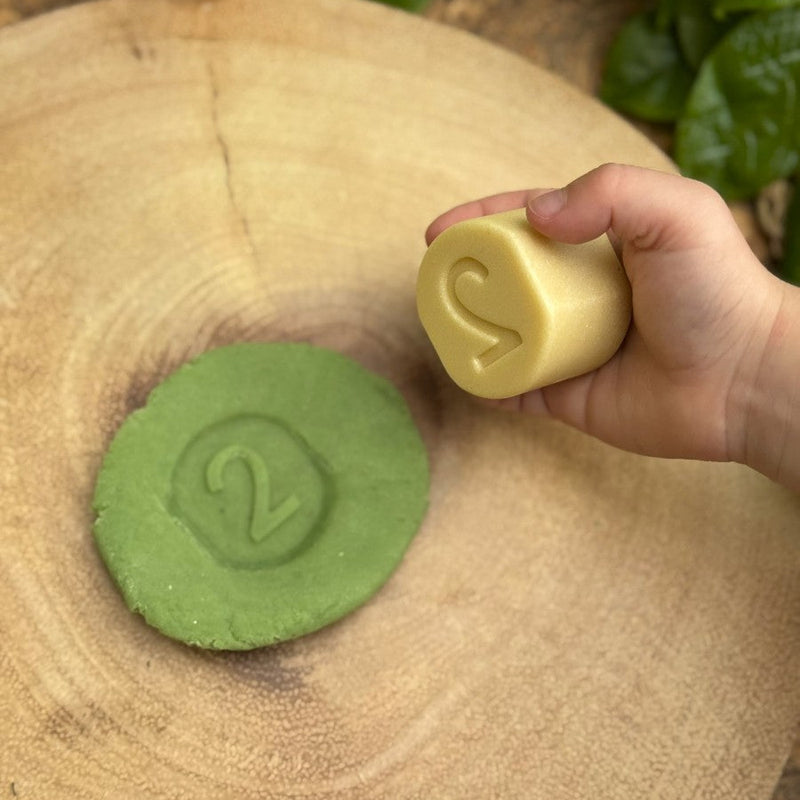 Yellow Door 0-10 Number Stamping Stones 14pcs Early Math Resources Playdough Sand Toys Sensory Toys 2yrs+