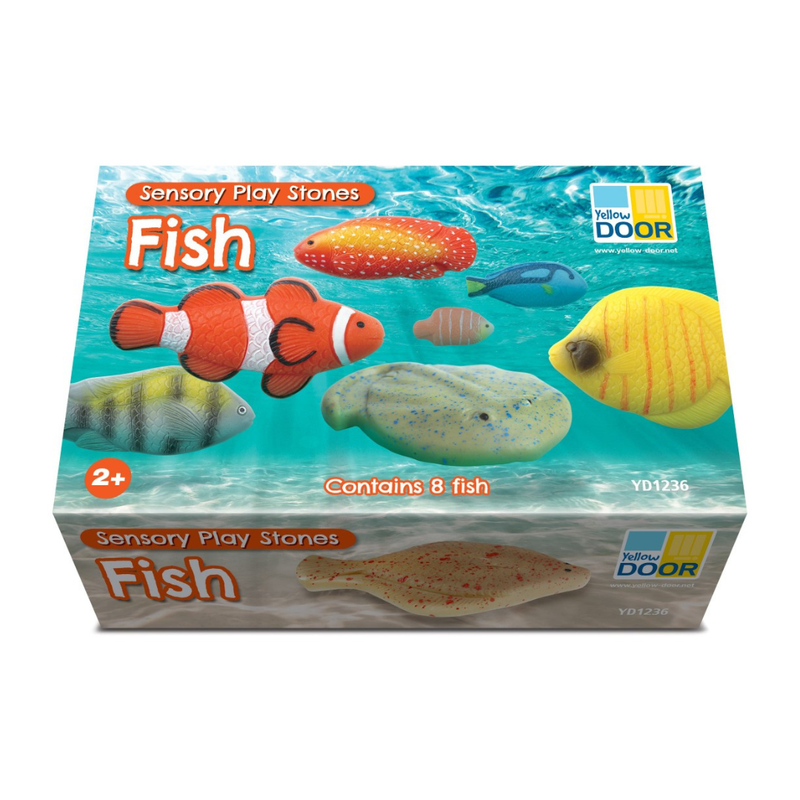 Yellow Door Sensory Play Stones Fish 8pcs Playdough Sand Toys Sensory Toys Toddler Developmental Toys 2yrs+