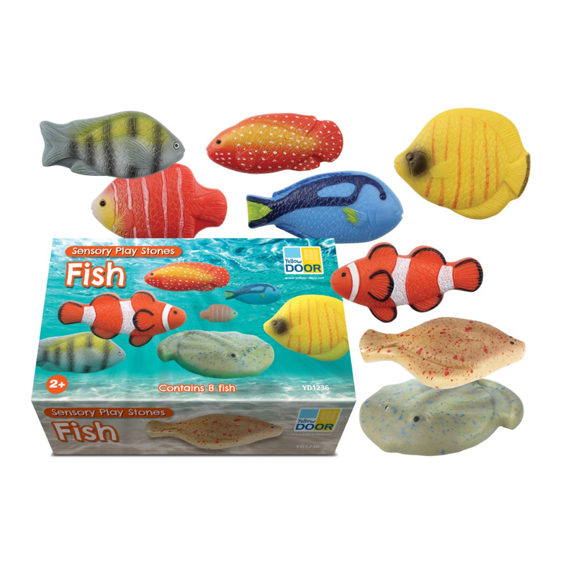 Yellow Door Sensory Play Stones Fish 8pcs Playdough Sand Toys Sensory Toys Toddler Developmental Toys 2yrs+