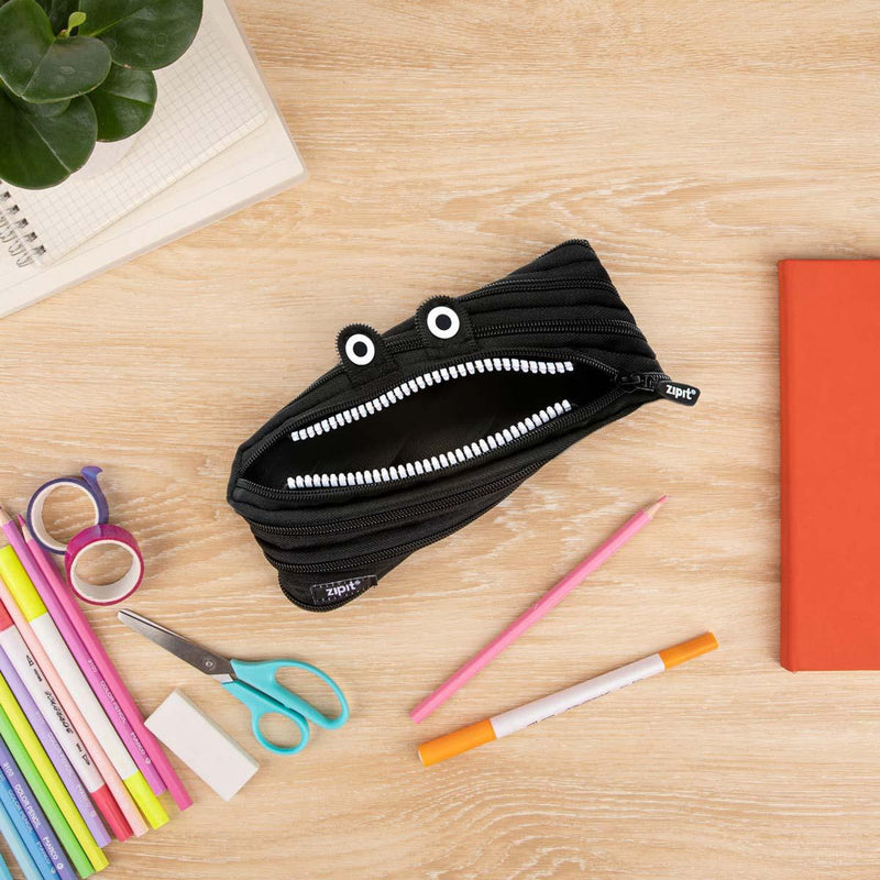 ZIPIT Monster Pencil Case Black Stationary 3yrs+