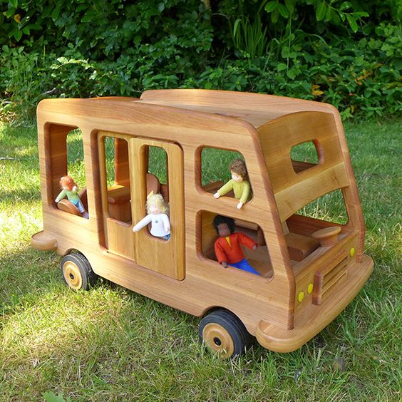 Drewart Camper Van Wooden Toys Vehicles Best Seller 3yrs+ (Bulky Shipping)