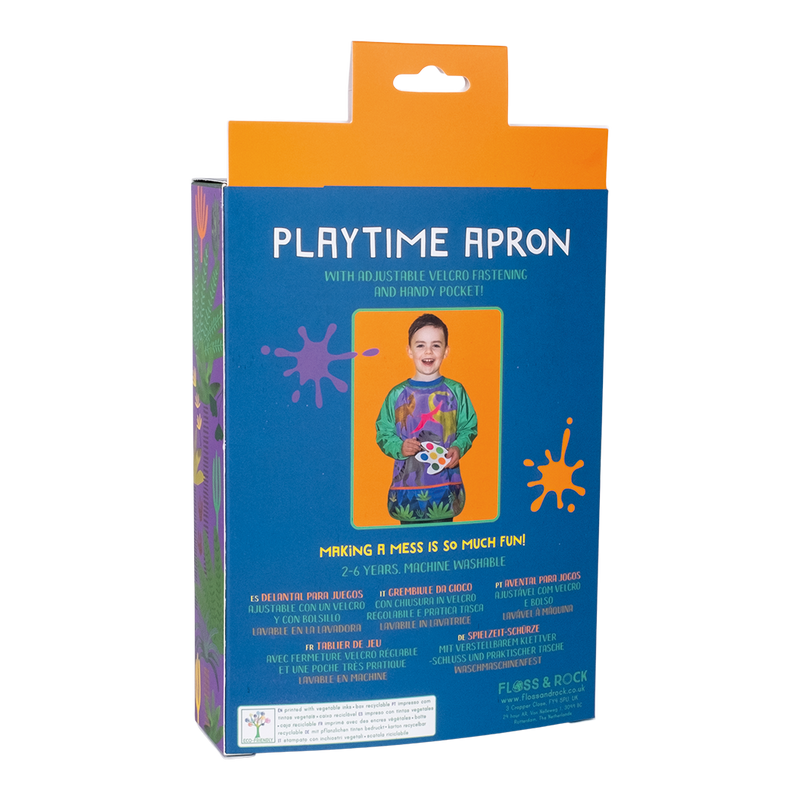 Floss & Rock Playtime Waterproof Apron Dinosaur Mess Play Practical Life Materials 2-6yrs