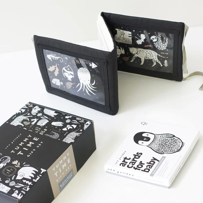 Tummy Time Art Bundle with Black and White Cards and Gallery Pockets in a Gift Box