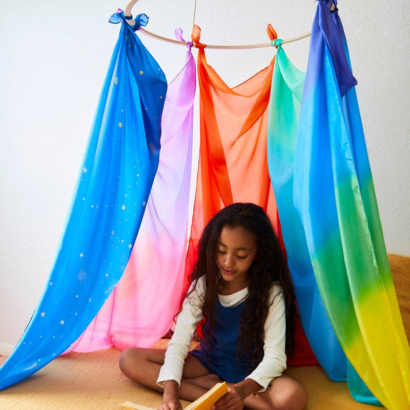 Sarah’s Silks Giant Rainbow Playsilks 178 x 89cm 100% Silk Natural Waldorf Toys 0m+