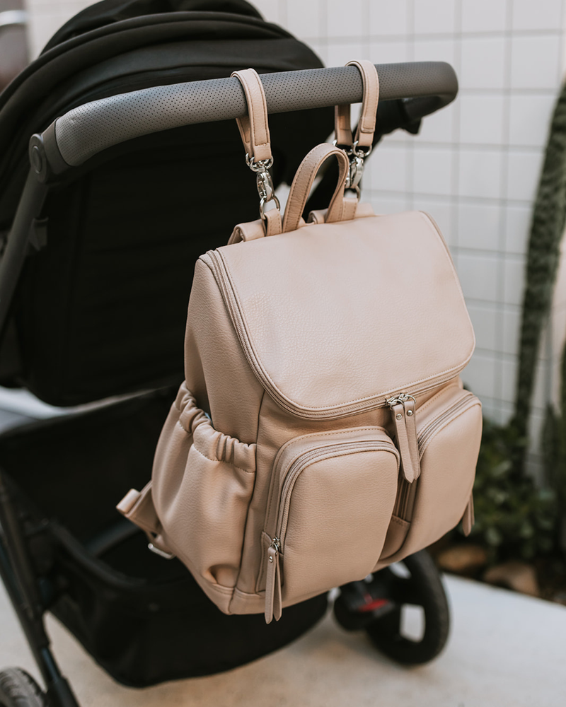 OiOi - Signature Nappy Backpack - Oat Dimple Vegan Leather Mothers Day