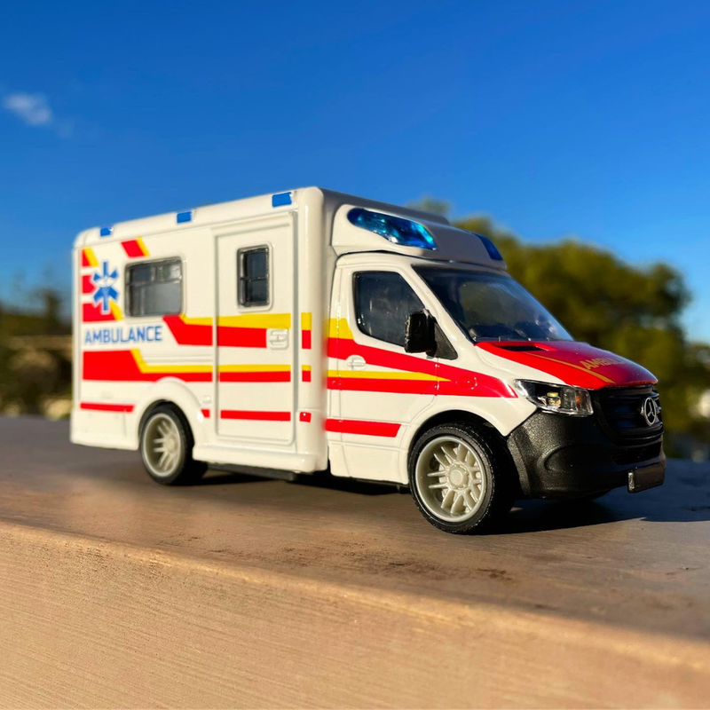Majorette Mercedes Benz Sprinter Ambulance With Lights and Sound Toy Car Best Seller 3yrs+