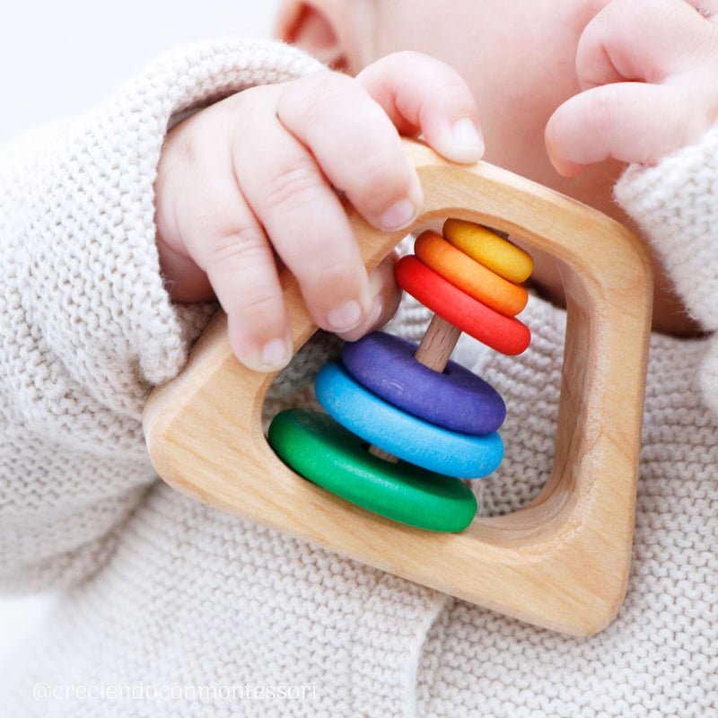 Grimm's Grasping Toy Rattle Pyramid Baby Toys Baby Gifts Idea 0m+