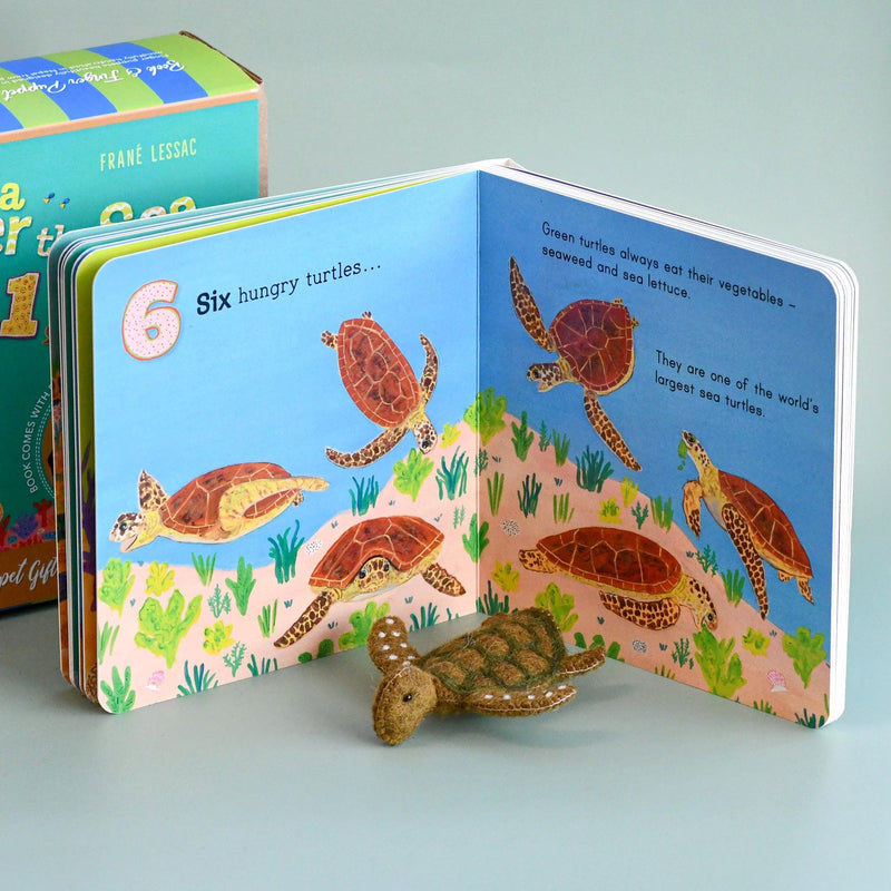 Tara Treasures Felt Australia Under the Sea Finger Puppet and Book Set Pretend and Imaginative Play Felt Animals Best Seller 3yrs+