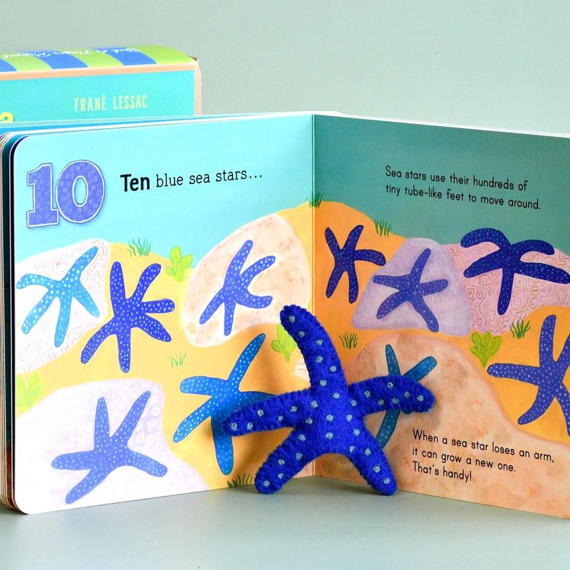Tara Treasures Felt Australia Under the Sea Finger Puppet and Book Set Pretend and Imaginative Play Felt Animals Best Seller 3yrs+
