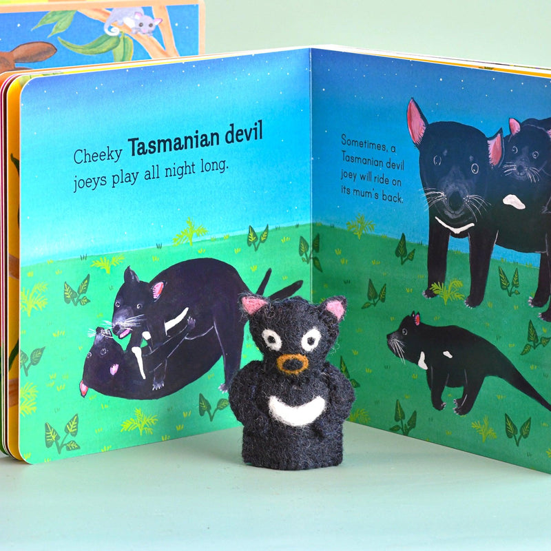 Tara Treasures Felt Australian Animals Finger Puppet and Kids Picture Book Set  Pretend and Imaginative Play Felt Animals Best Seller 3yrs+
