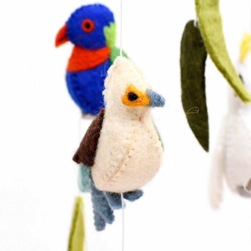 Tara Treasures Felt Australian Birds Baby Nursery Cot Mobile Australian Animals Baby Toys Baby Gifts Idea Best Seller 0m+