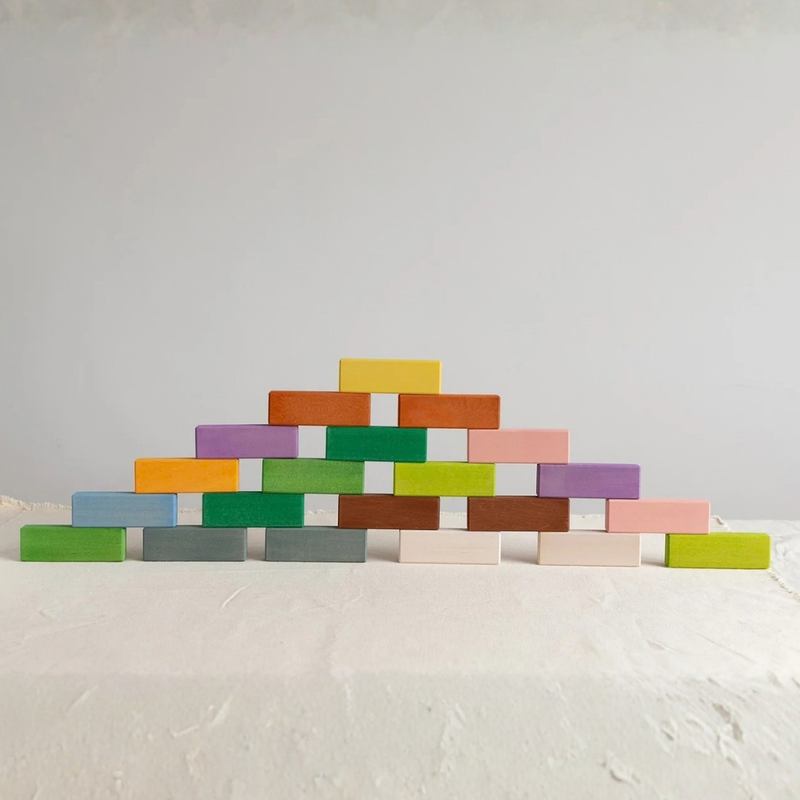 Wooden Brick Building Blocks Four Seasons 24pcs by Avdar toys Waldorf Inspired Wooden Toys Building Blocks 3yrs+