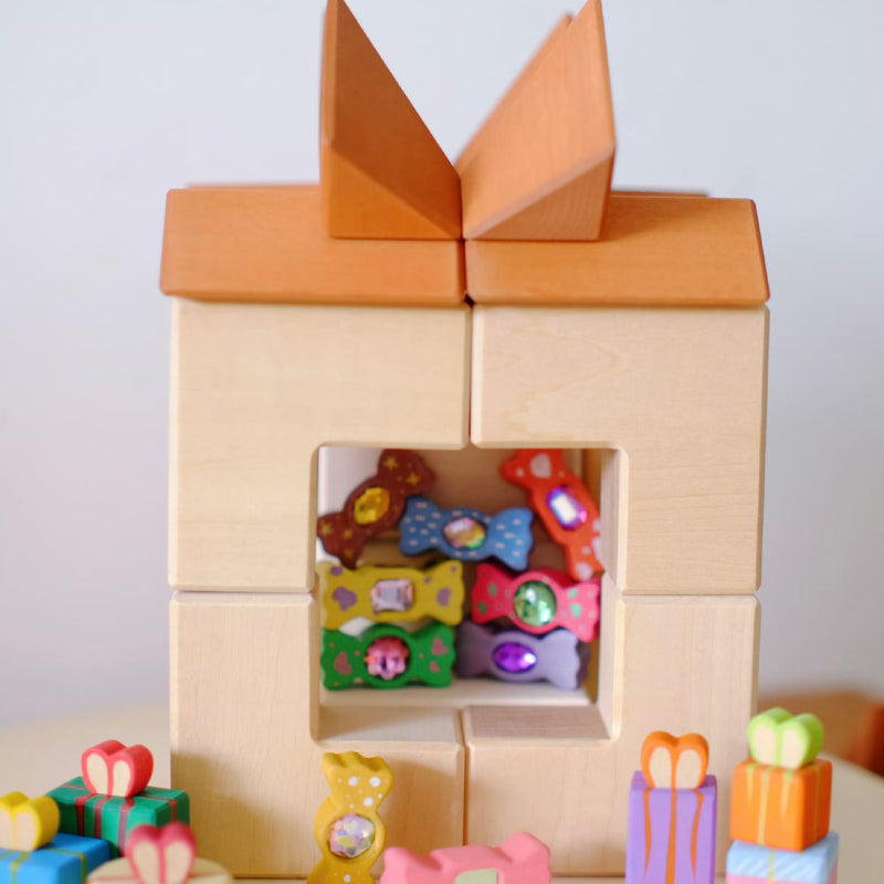 Wooden Pyramid Building Block Set 40pcs by Avdar Toys Wooden Toys Building Blocks STEM Toys Gifting Idea for 3yrs+
