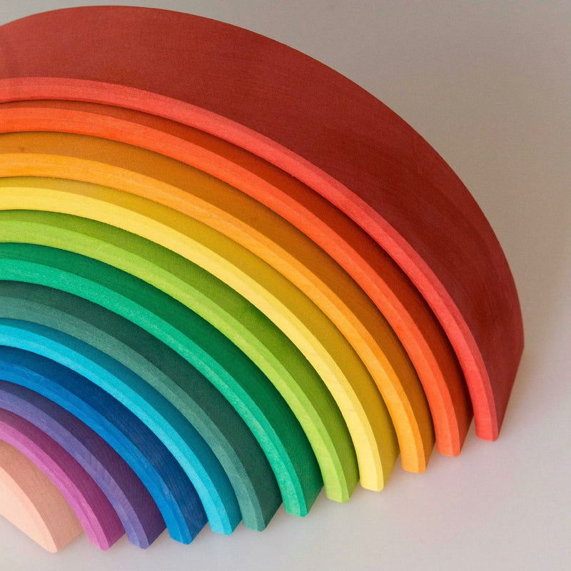 Wooden Rainbow Stacker Classic Large 12pcs by Avdar Toys Waldorf Inspired Wooden Toys 3yrs+