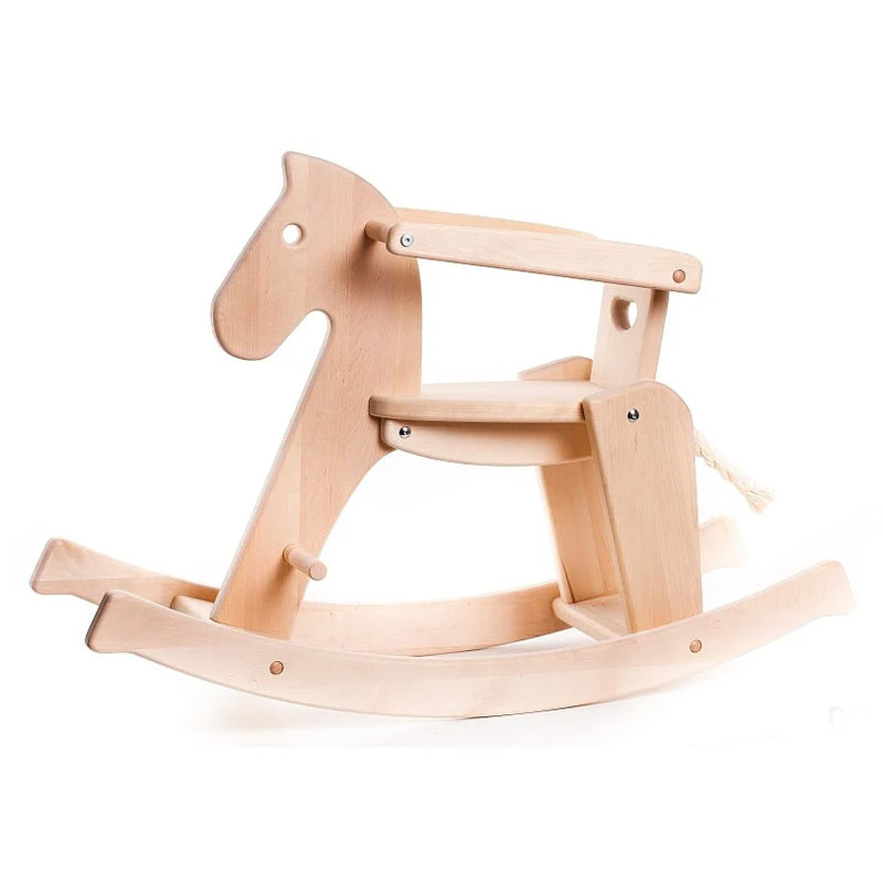 Wooden Rocking Horse with Removable Armrest Kids ride on toys by Bajo Baby Toddler Toys Gifts Idea Baby Toys 12m+ (Furniture Shipping)