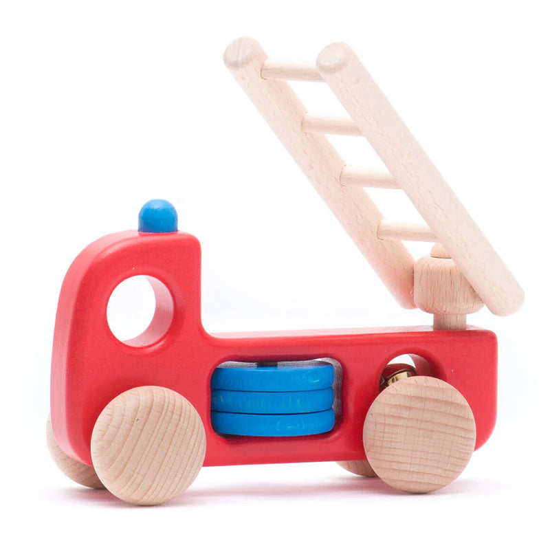 Fire Engine H1 with Hose Wooden Toy Car by Bajo Toddler Toys Car 18m+
