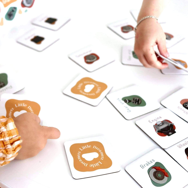 Little Mechanics Memory Game Car Parts By Little Dreamerz Toy Car Card Game for Kids 3yrs+